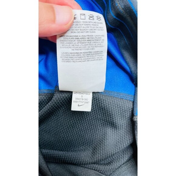 Nike Ladies Dri-Fit Stripe Racerback Tank Blue and Back Size Small Built in Bra - Picture 8 of 9